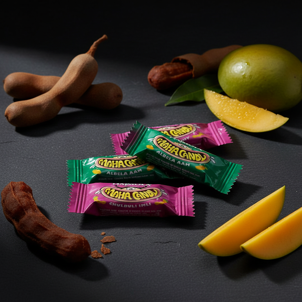 Hajmola Maha Candy dark moody professional product photo