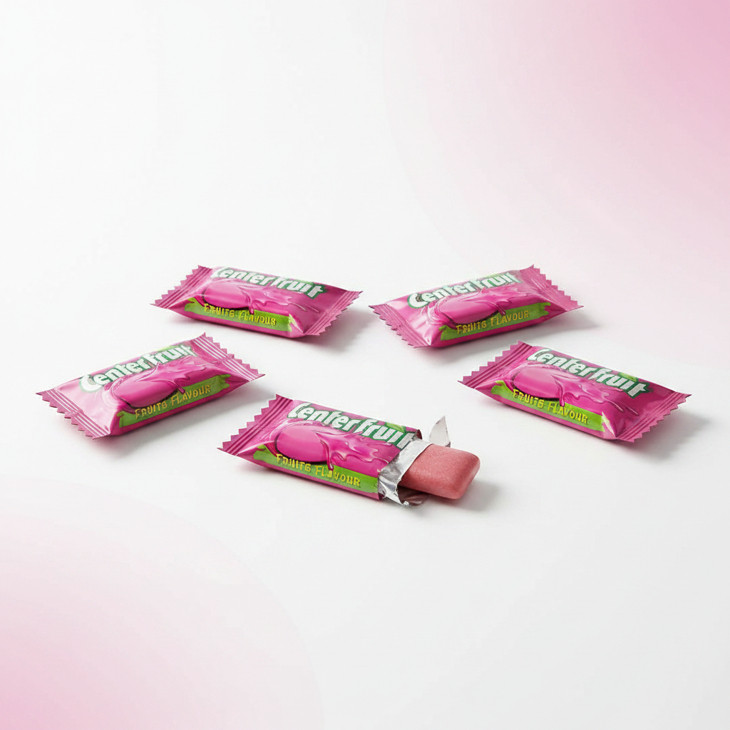 Center Fruit Fruits Flavour bubble gum professional website product shot