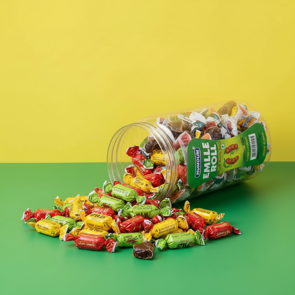 Humdum Emlle Roll Khatti Meethi candy professional product shot
