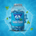 Center Fresh Spearmint Liquid Filled bubble gum full jar professional product shot