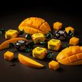 Parle Mango Bite yellow and black candy with authentic twisted wrapper style - professional product photo